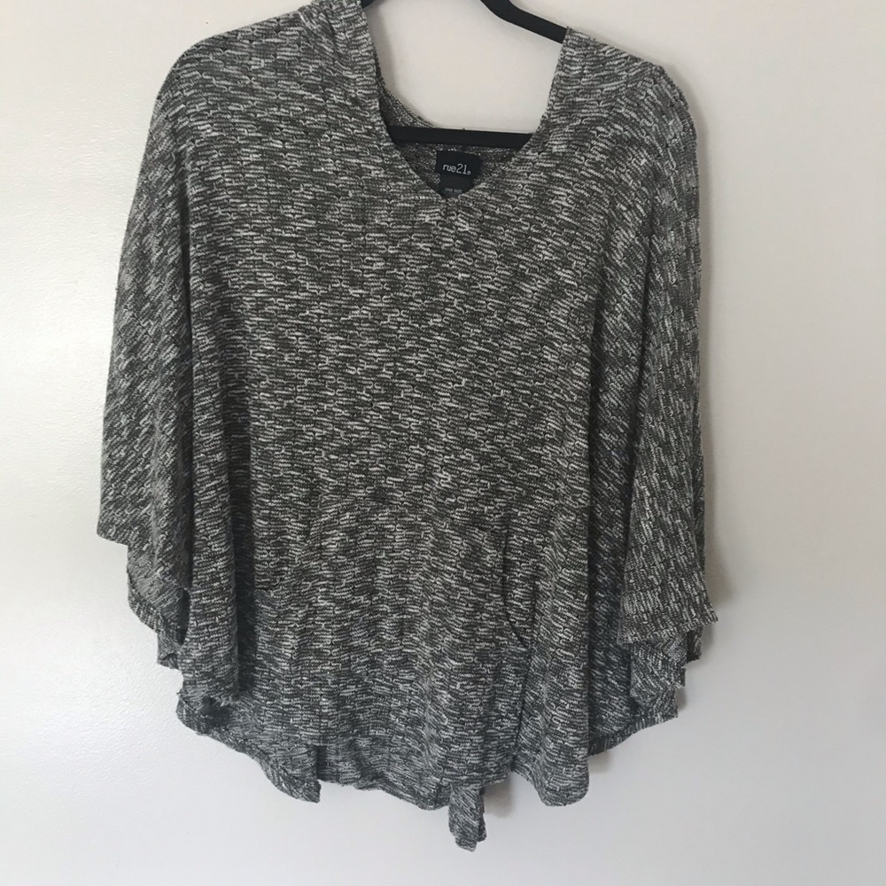 Heathered poncho